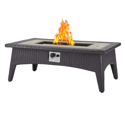 Splendor 43.5&quot; Rectangle Outdoor Patio Fire Pit Table By HouseBean