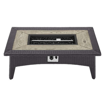 Splendor 43.5&quot; Rectangle Outdoor Patio Fire Pit Table by Modway
