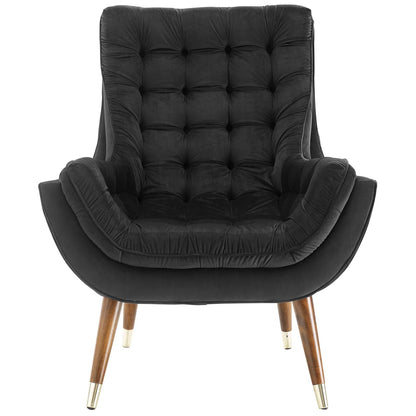 Suggest Button Tufted Performance Velvet Lounge Chair by Modway