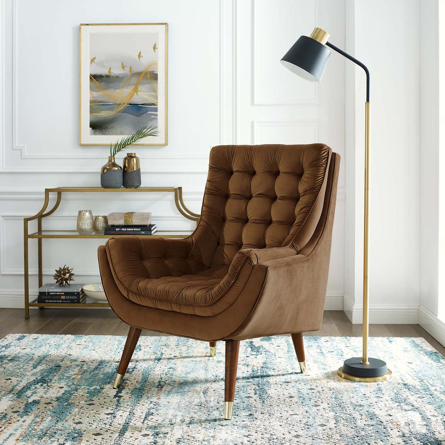 Suggest Button Tufted Performance Velvet Lounge Chair by Modway