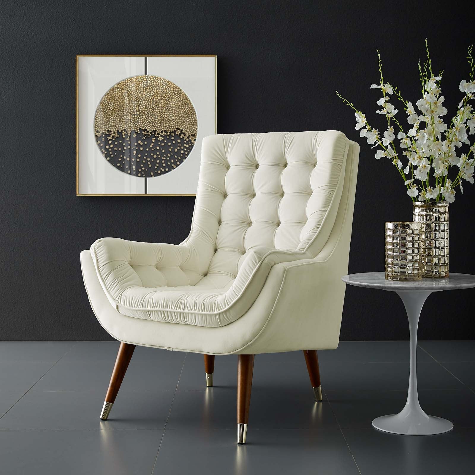 Suggest Button Tufted Performance Velvet Lounge Chair by Modway