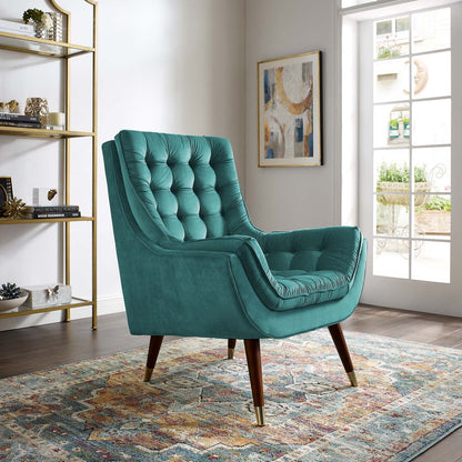 Suggest Button Tufted Performance Velvet Lounge Chair by Modway