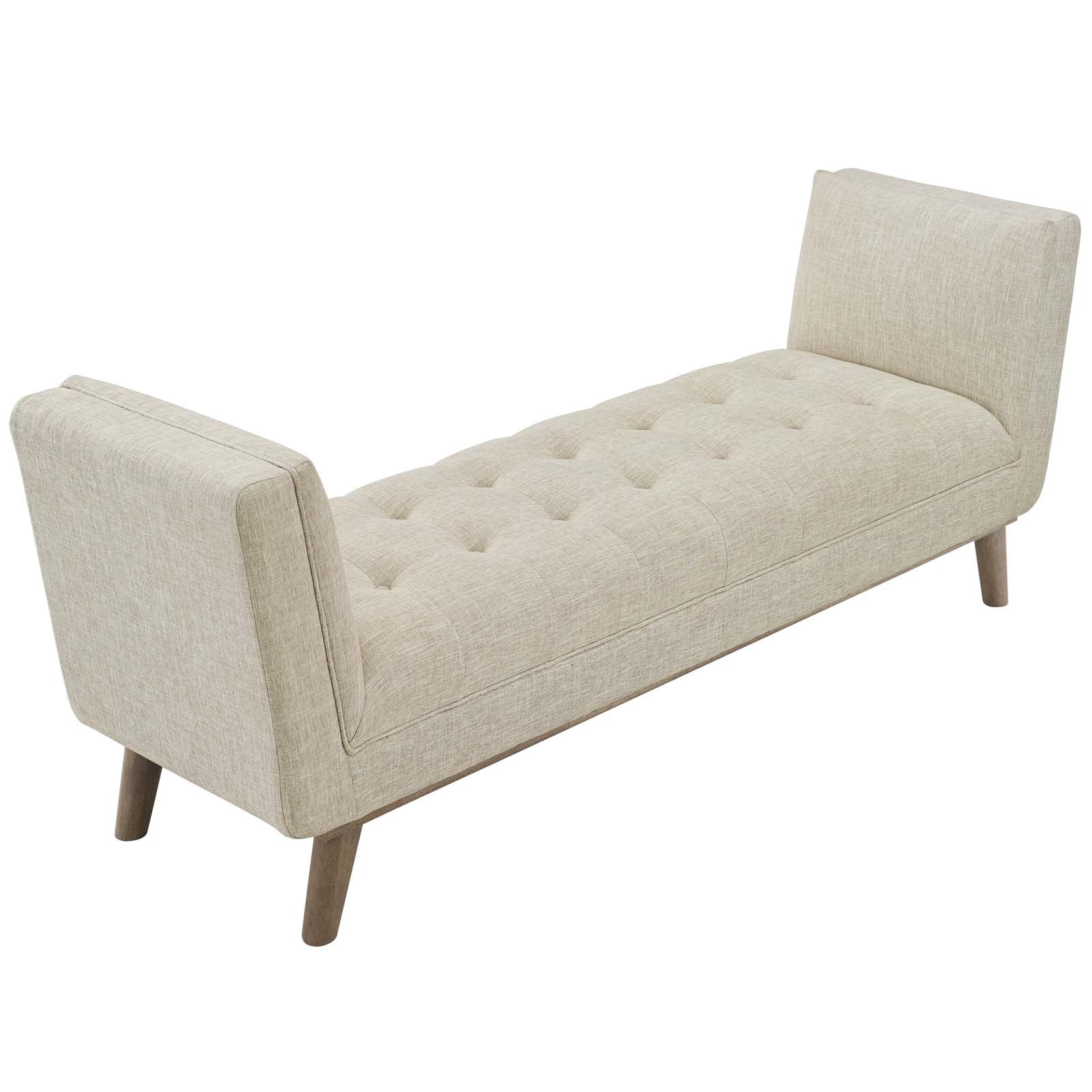 Haven Tufted Button Upholstered Fabric Accent Bench By HouseBean