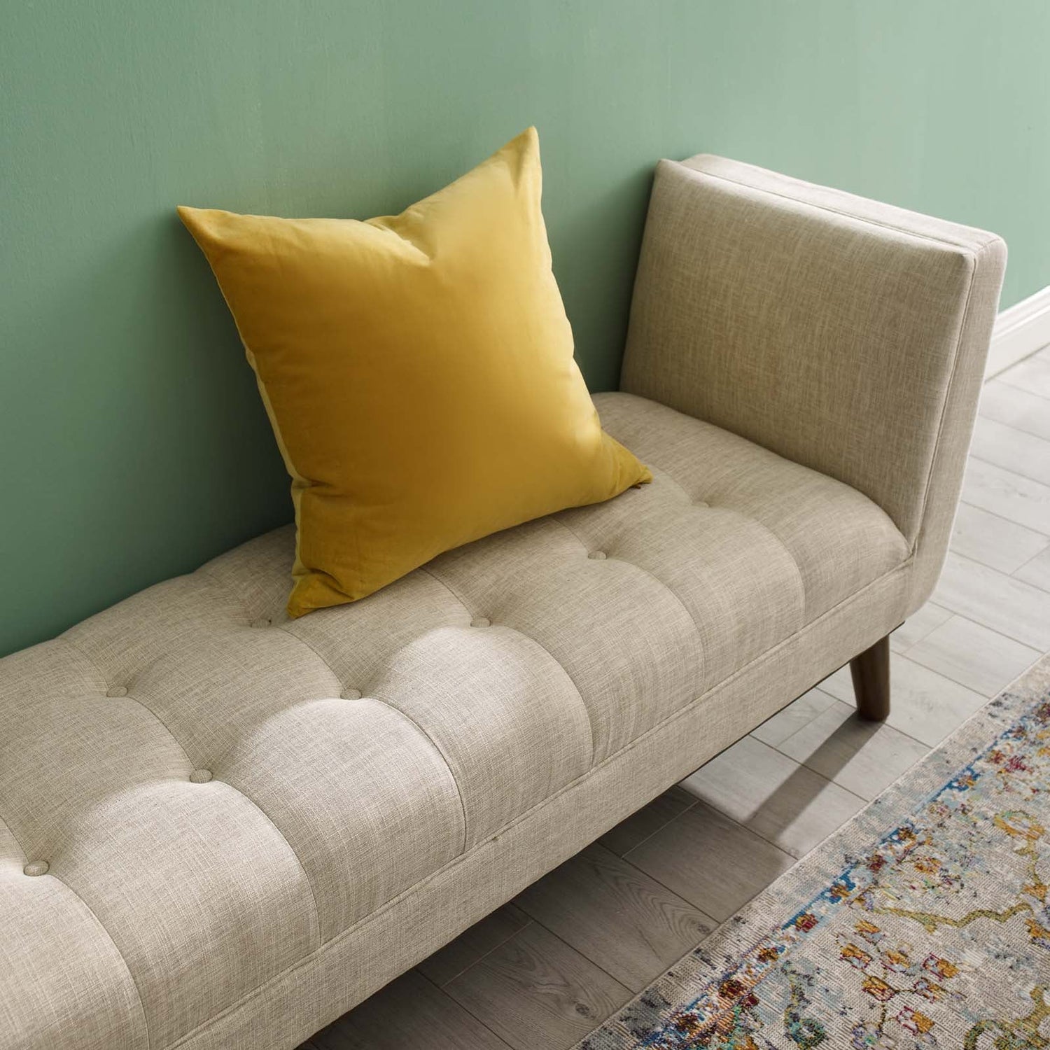 Haven Tufted Button Upholstered Fabric Accent Bench By HouseBean