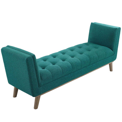 Haven Tufted Button Upholstered Fabric Accent Bench By HouseBean