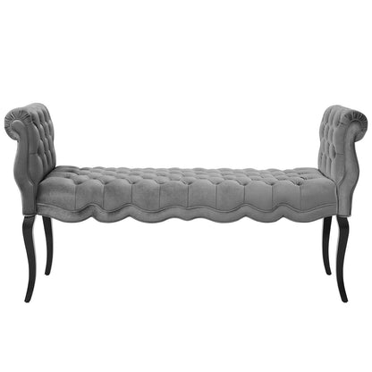 Adelia Chesterfield Style Button Tufted Performance Velvet Bench By HouseBean