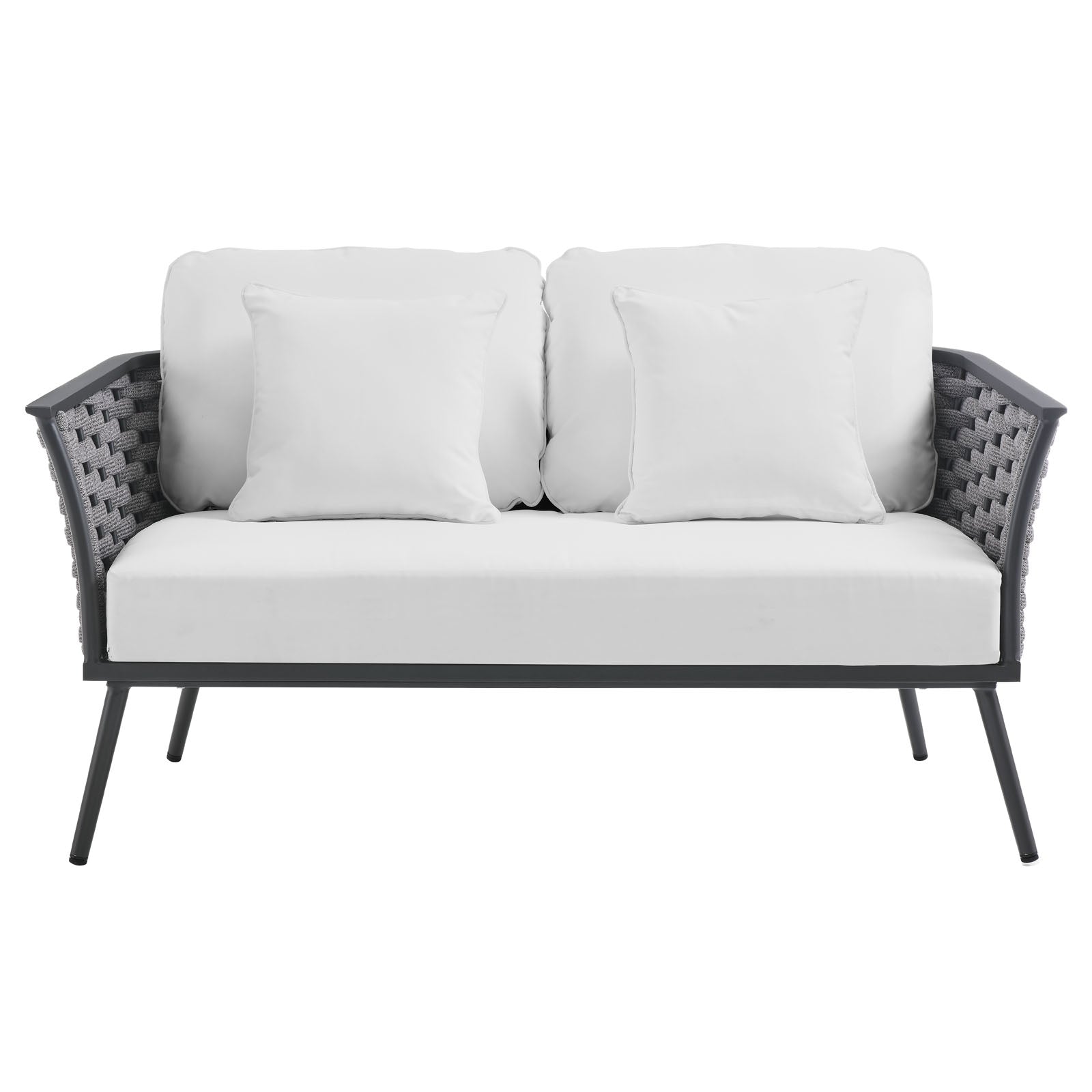 Stance Outdoor Patio Aluminum Loveseat By HouseBean