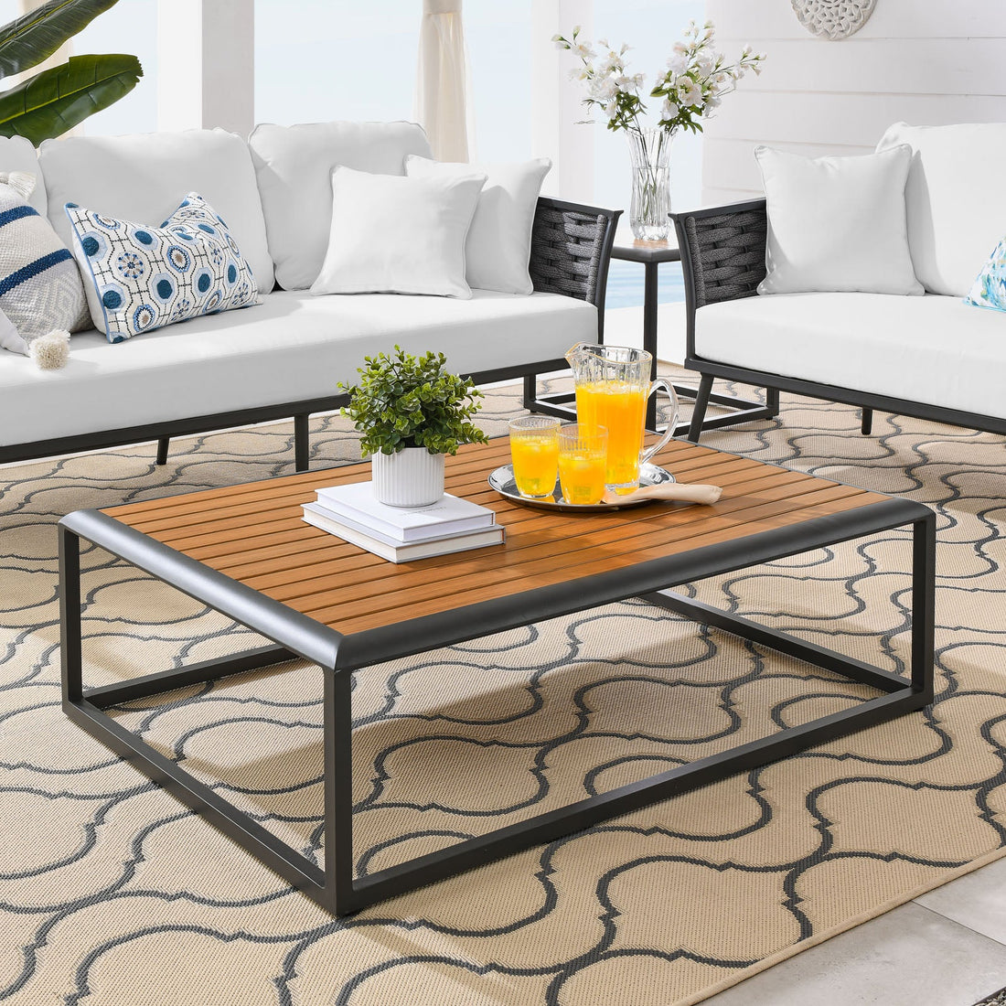 Stance Outdoor Patio Aluminum Coffee Table By HouseBean