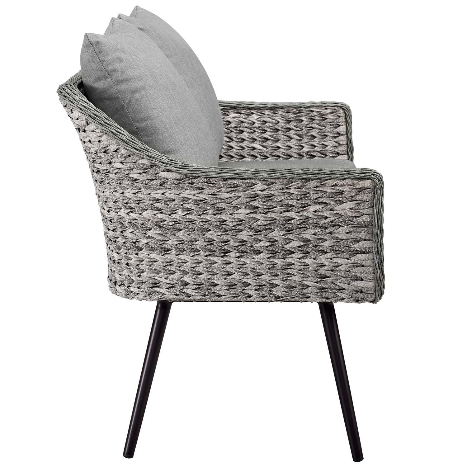 Endeavor Outdoor Patio Wicker Rattan Loveseat By HouseBean