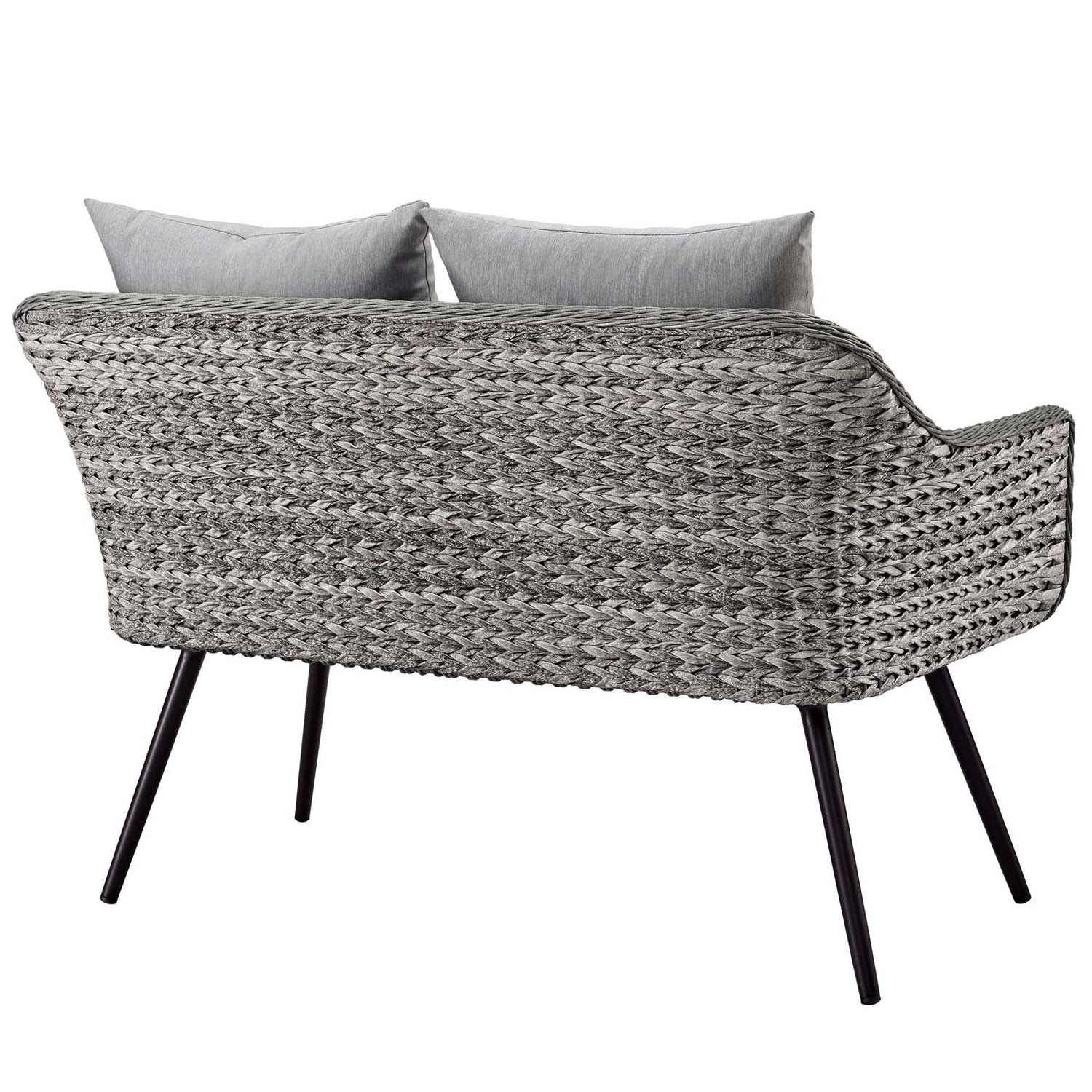 Endeavor Outdoor Patio Wicker Rattan Loveseat By HouseBean