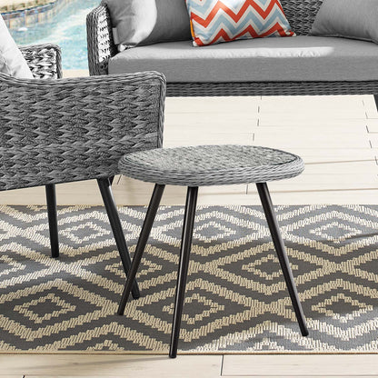 Endeavor Outdoor Patio Wicker Rattan Side Table By HouseBean