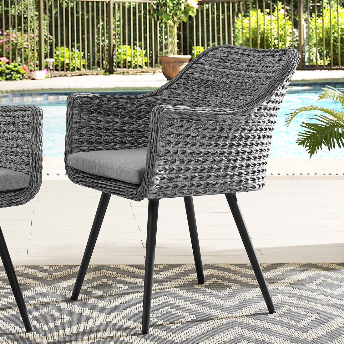 Endeavor Outdoor Patio Wicker Rattan Dining Armchair By HouseBean