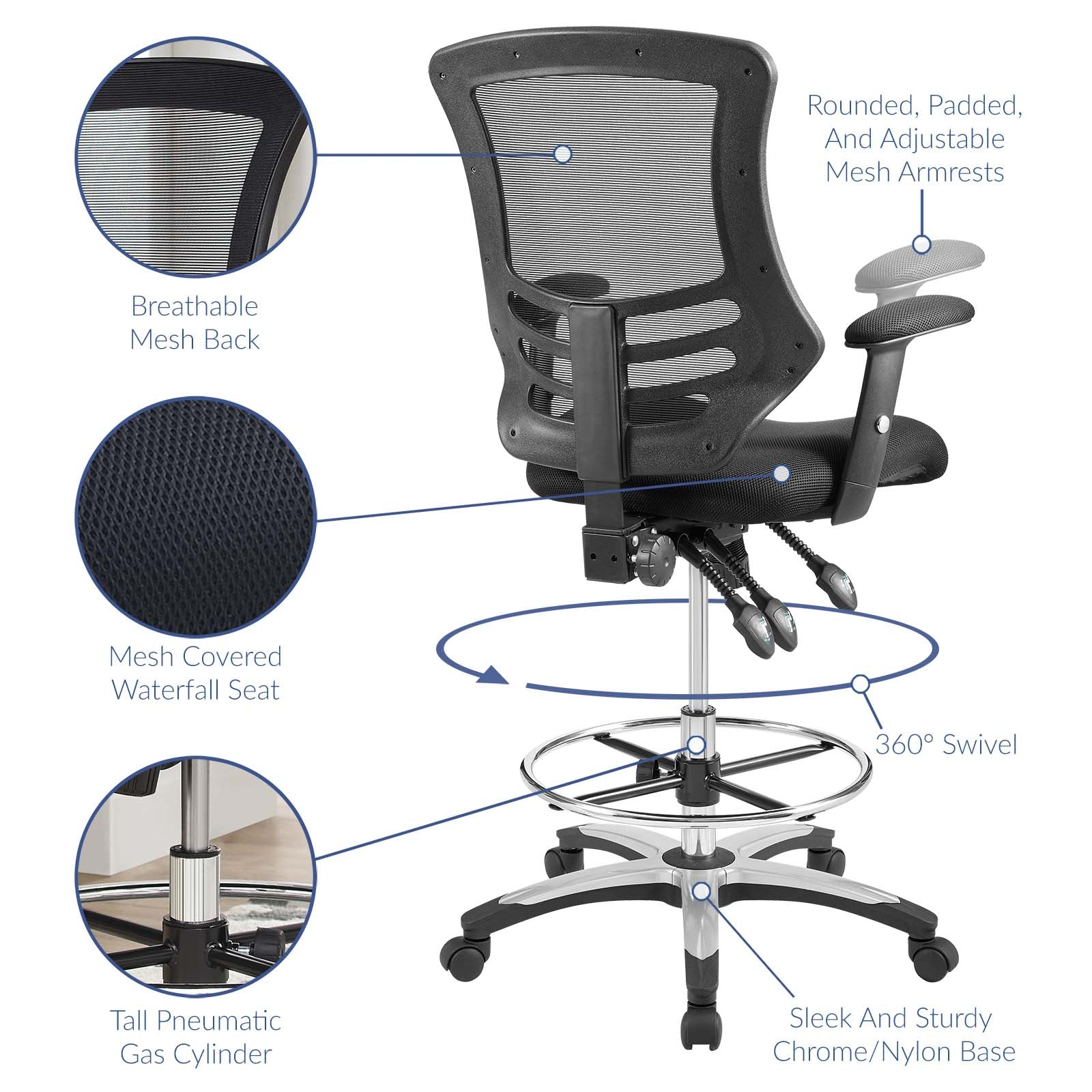 Calibrate Mesh Drafting Chair By HouseBean