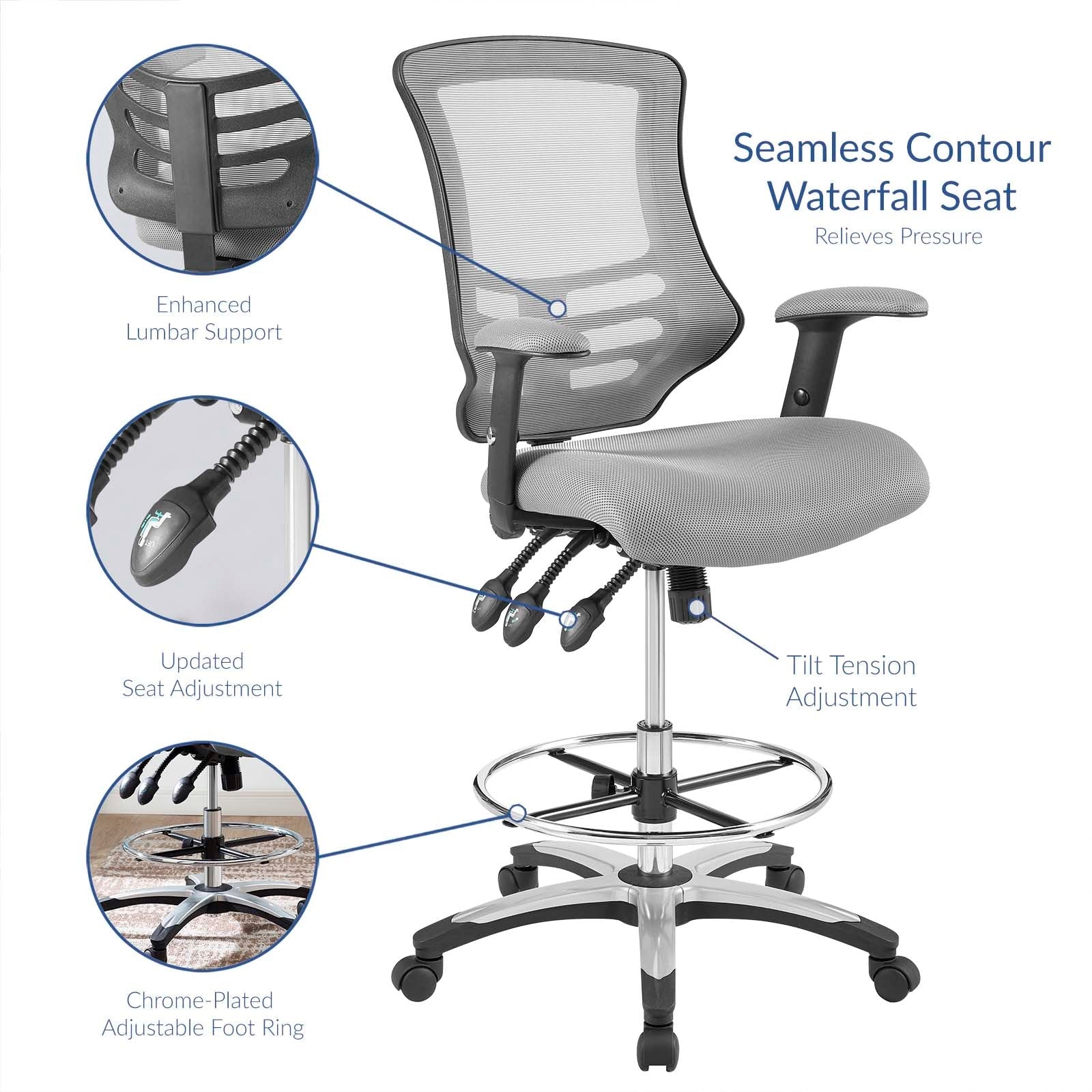 Calibrate Mesh Drafting Chair By HouseBean