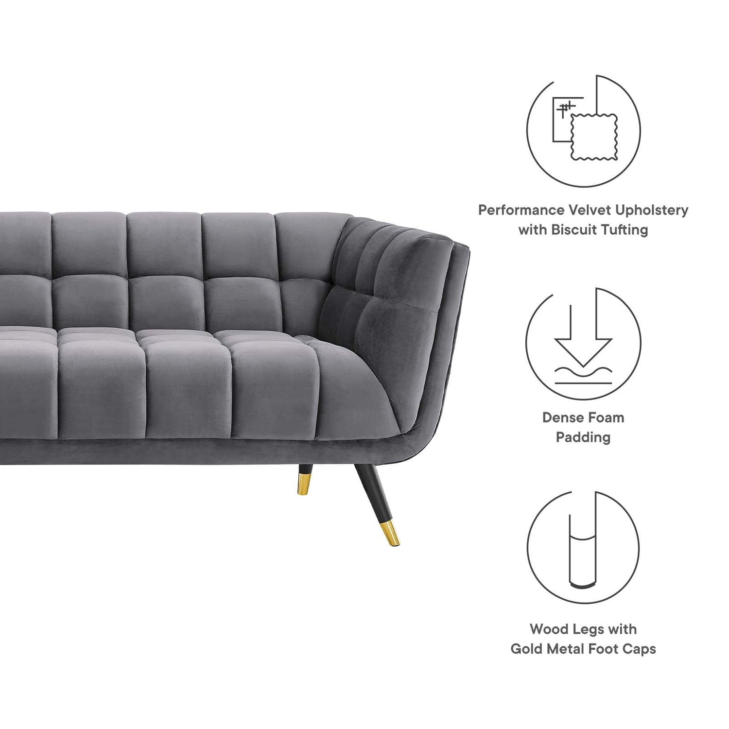 Adept Performance Velvet Sofa By HouseBean