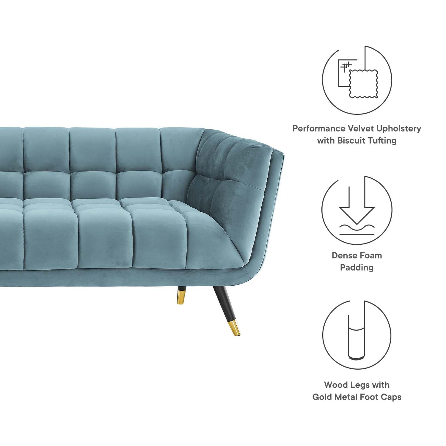 Adept Performance Velvet Sofa By HouseBean