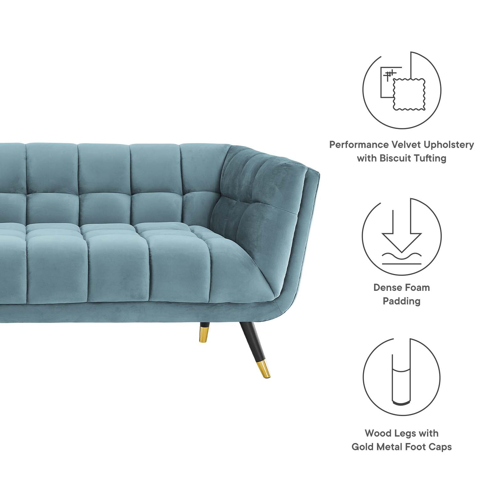 Adept Performance Velvet Sofa By HouseBean