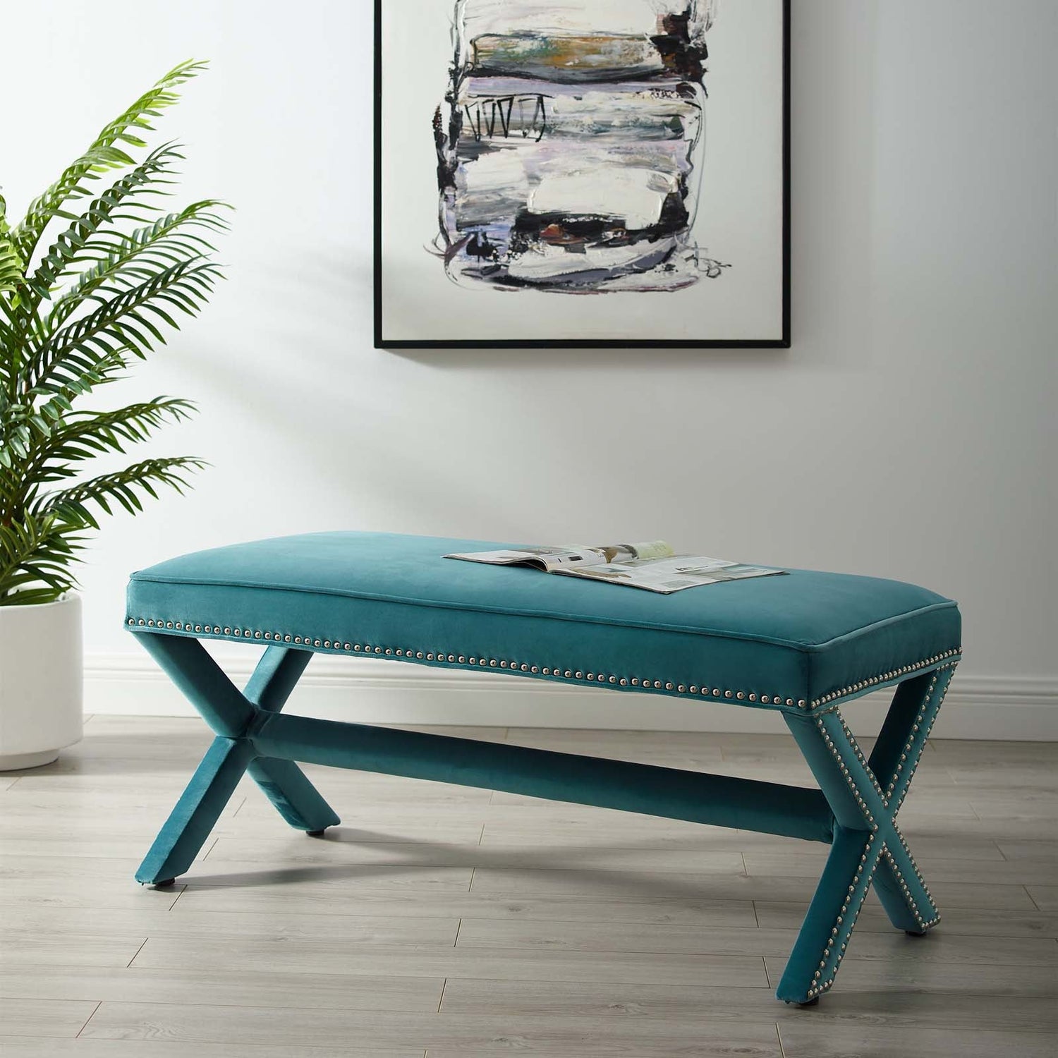 Rivet Performance Velvet Bench By HouseBean