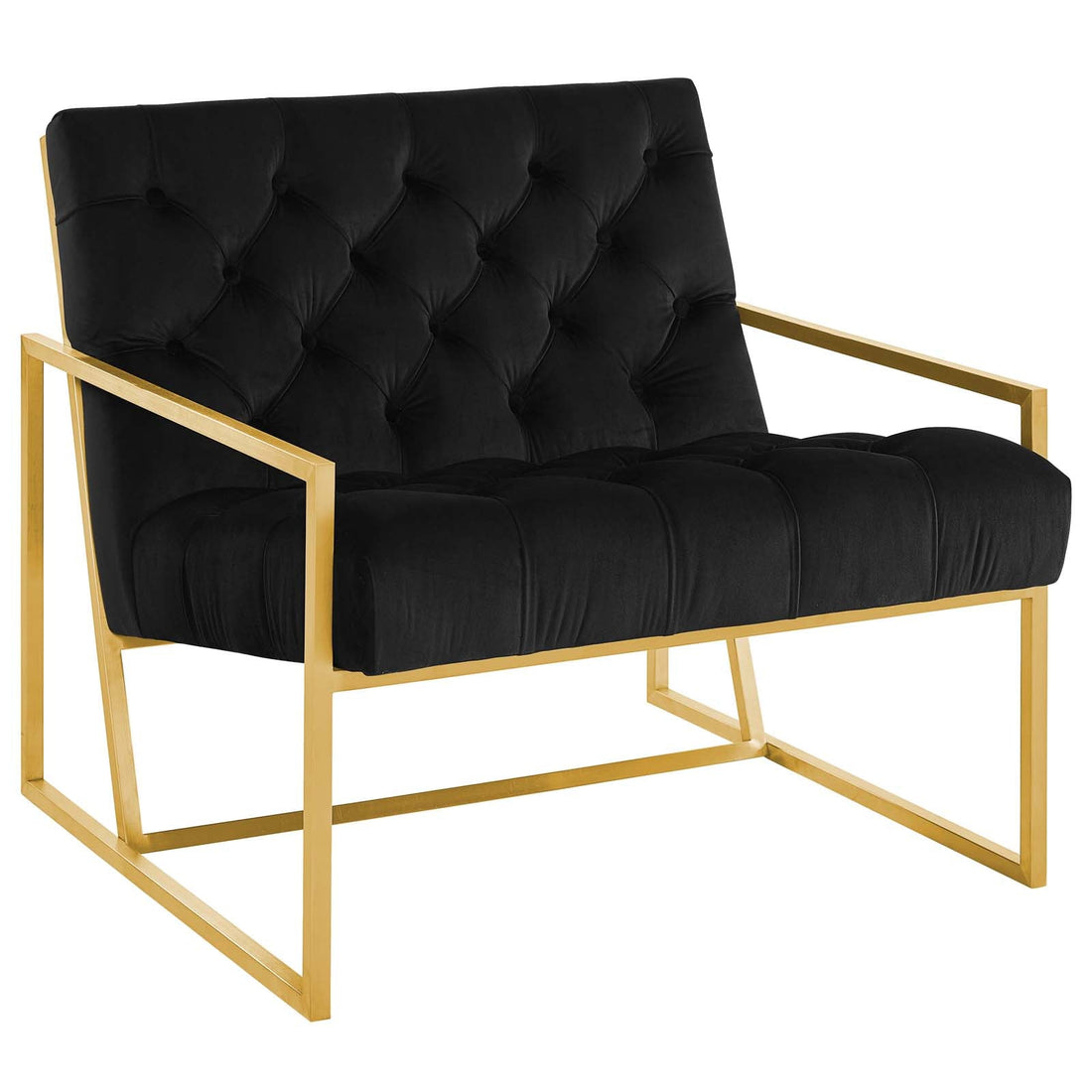 Bequest Gold Stainless Steel Performance Velvet Accent Chair By HouseBean