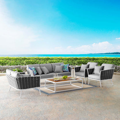 Stance 7 Piece Outdoor Patio Aluminum Sectional Sofa Set by Modway