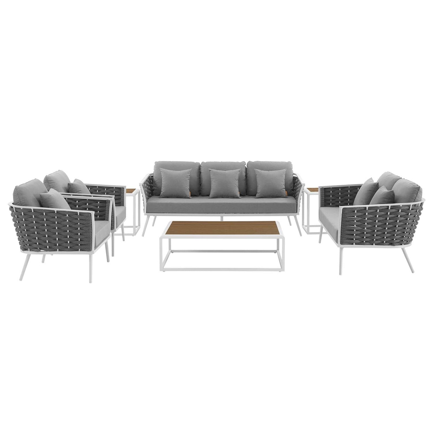 Stance 7 Piece Outdoor Patio Aluminum Sectional Sofa Set by Modway