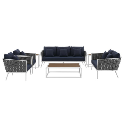 Stance 7 Piece Outdoor Patio Aluminum Sectional Sofa Set by Modway