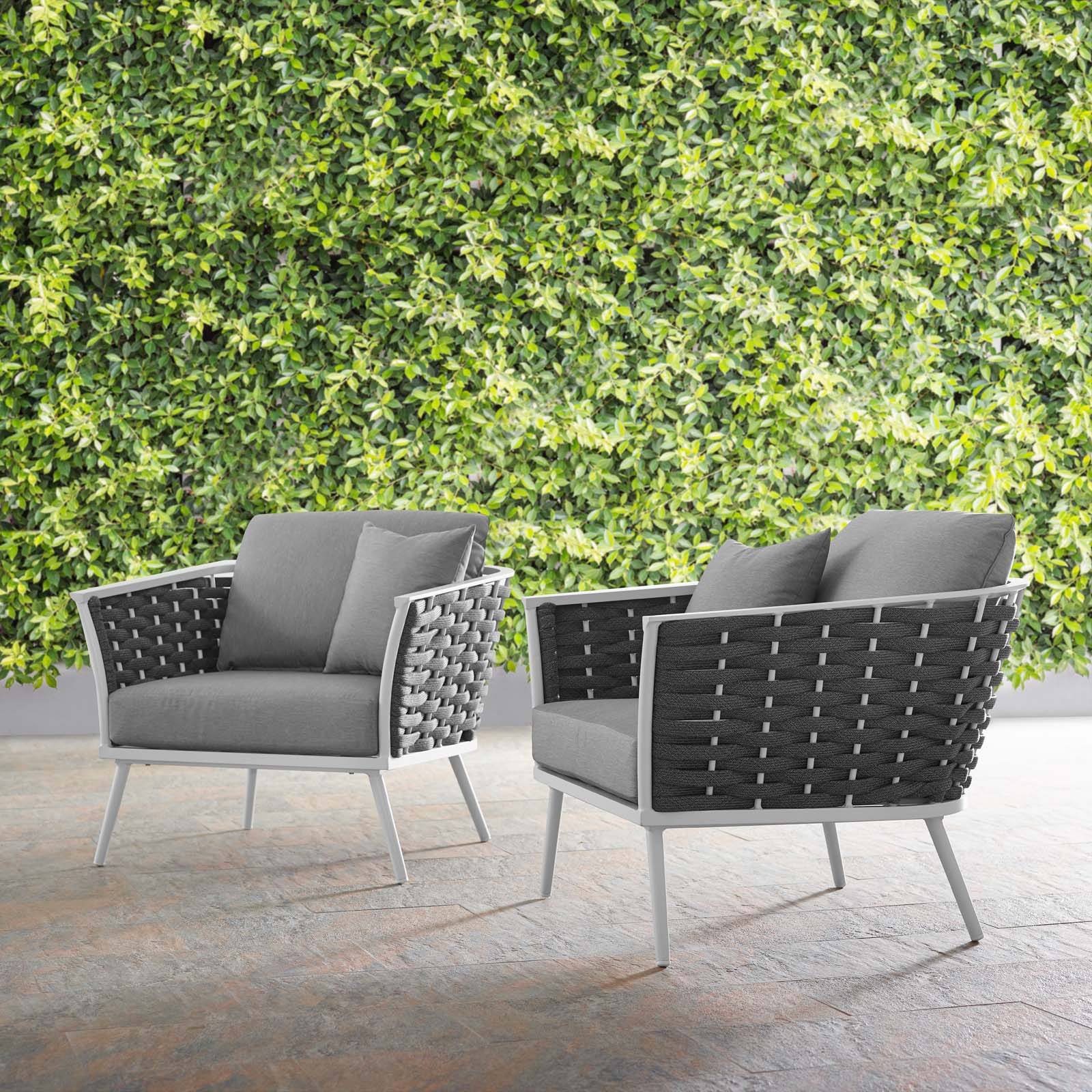 Stance Armchair Outdoor Patio Aluminum Set of 2 By HouseBean