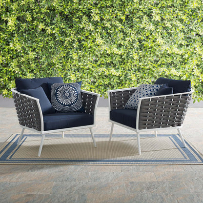 Stance Armchair Outdoor Patio Aluminum Set of 2 By HouseBean