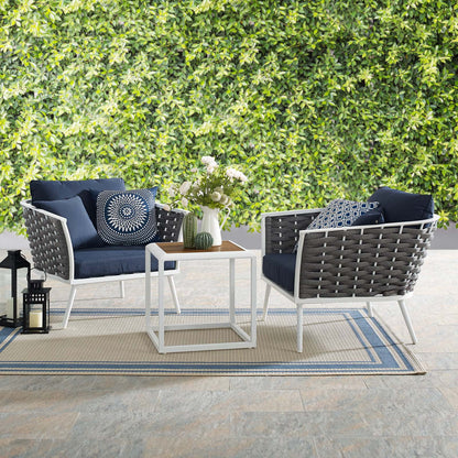 Stance 3 Piece Outdoor Patio Aluminum Sectional Sofa Set By HouseBean