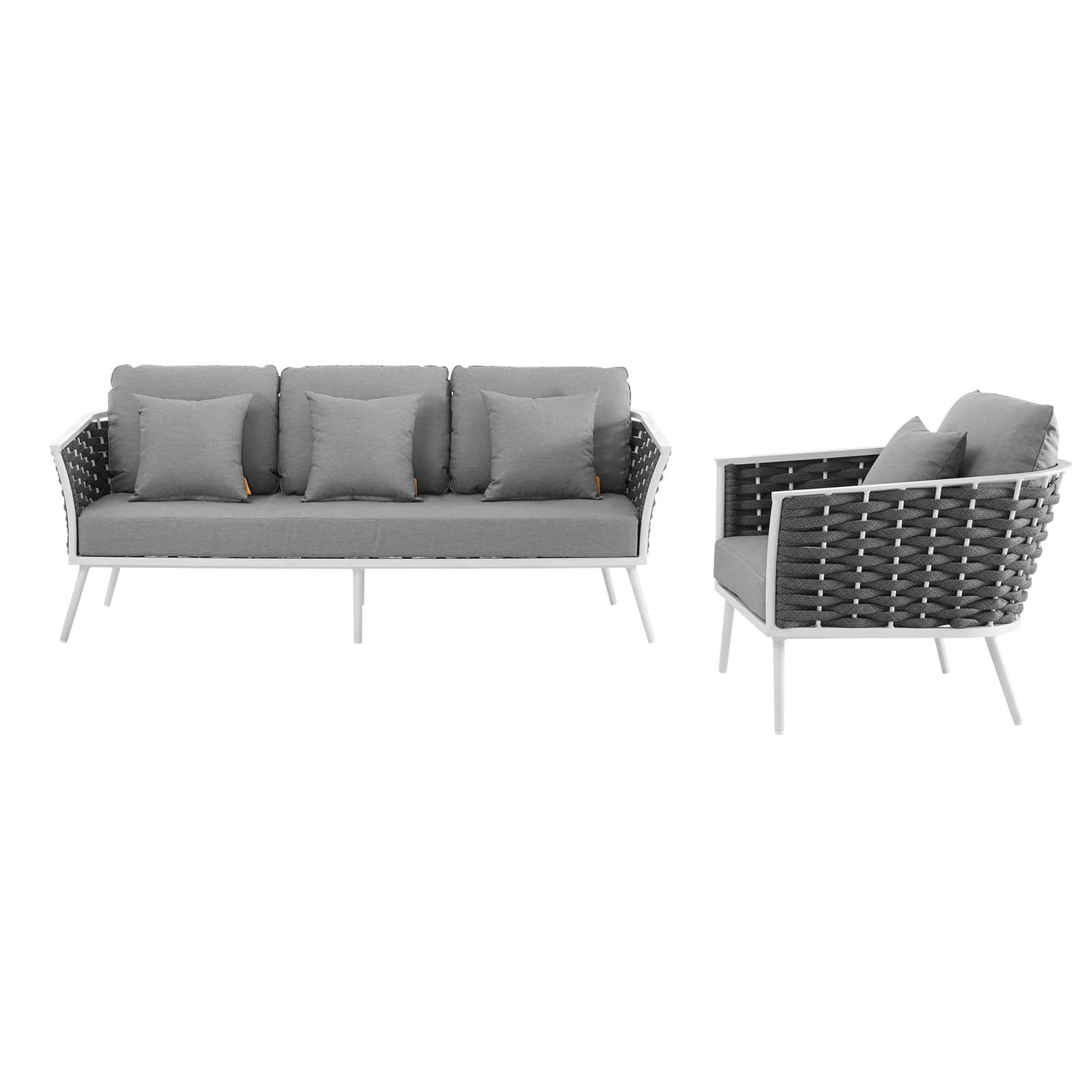 Stance 2 Piece Outdoor Patio Aluminum Sectional Sofa Set by Modway