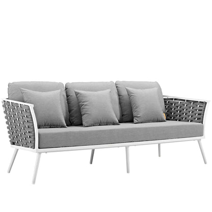 Stance 2 Piece Outdoor Patio Aluminum Sectional Sofa Set by Modway