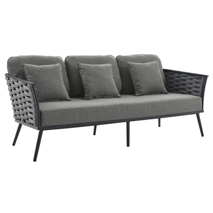 Stance 4 Piece Outdoor Patio Aluminum Sectional Sofa Set by Modway