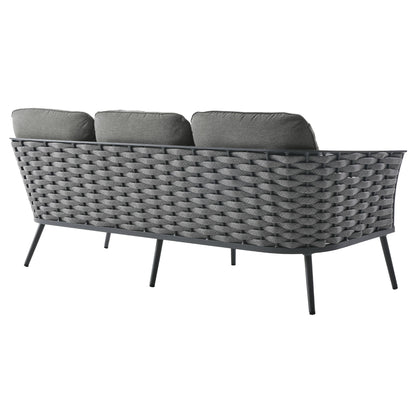 Stance 4 Piece Outdoor Patio Aluminum Sectional Sofa Set by Modway