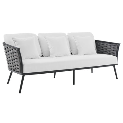 Stance 4 Piece Outdoor Patio Aluminum Sectional Sofa Set by Modway