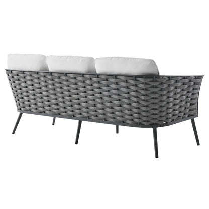 Stance 4 Piece Outdoor Patio Aluminum Sectional Sofa Set by Modway