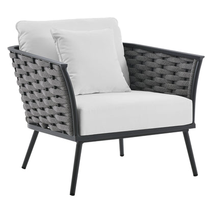 Stance 4 Piece Outdoor Patio Aluminum Sectional Sofa Set by Modway