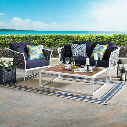Stance 3 Piece Outdoor Patio Aluminum Sectional Sofa Set by Modway