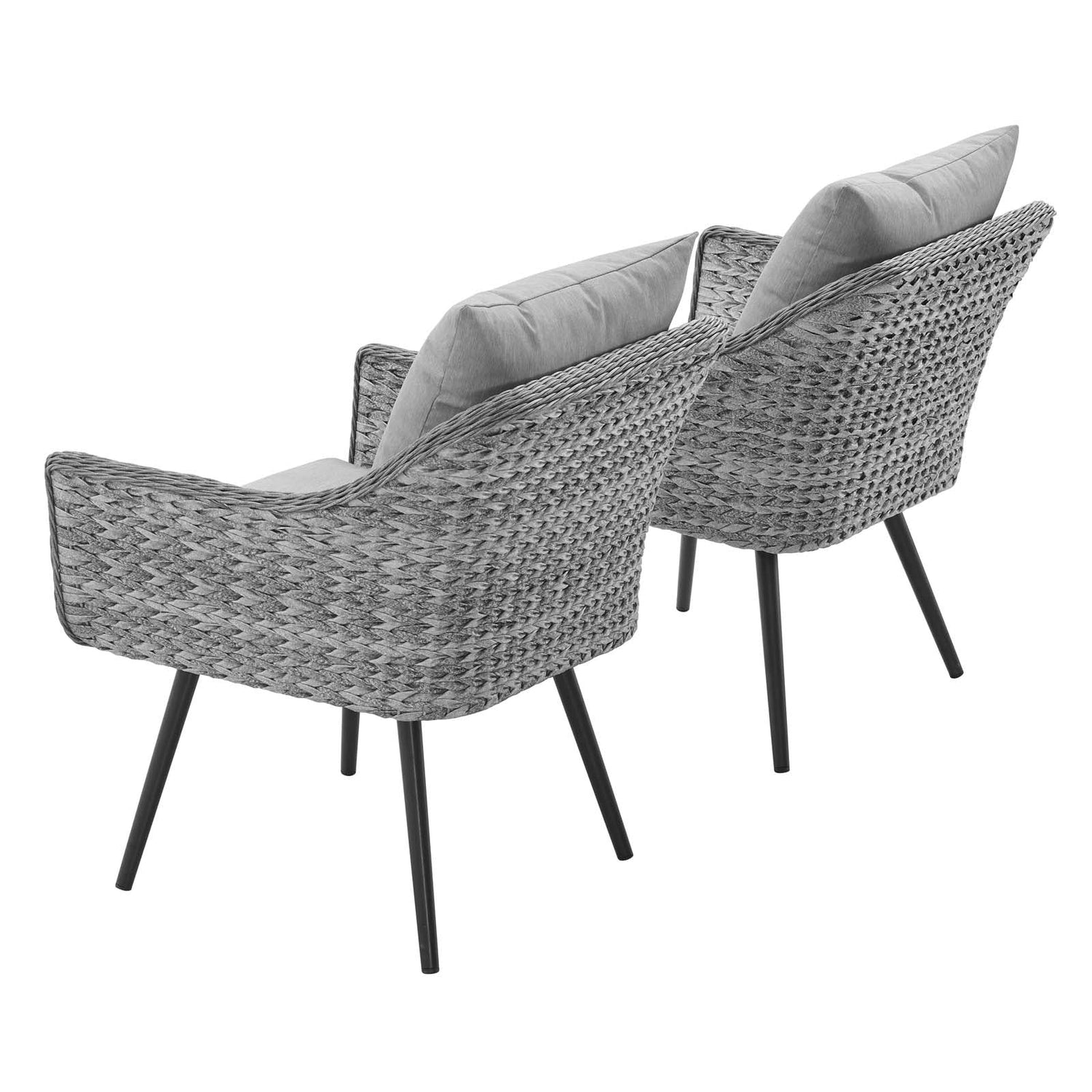 Endeavor Armchair Outdoor Patio Wicker Rattan Set of 2 By HouseBean