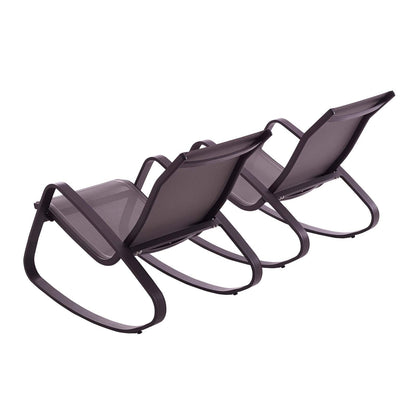 Traveler Rocking Lounge Chair Outdoor Patio Mesh Sling Set of 2 by Modway