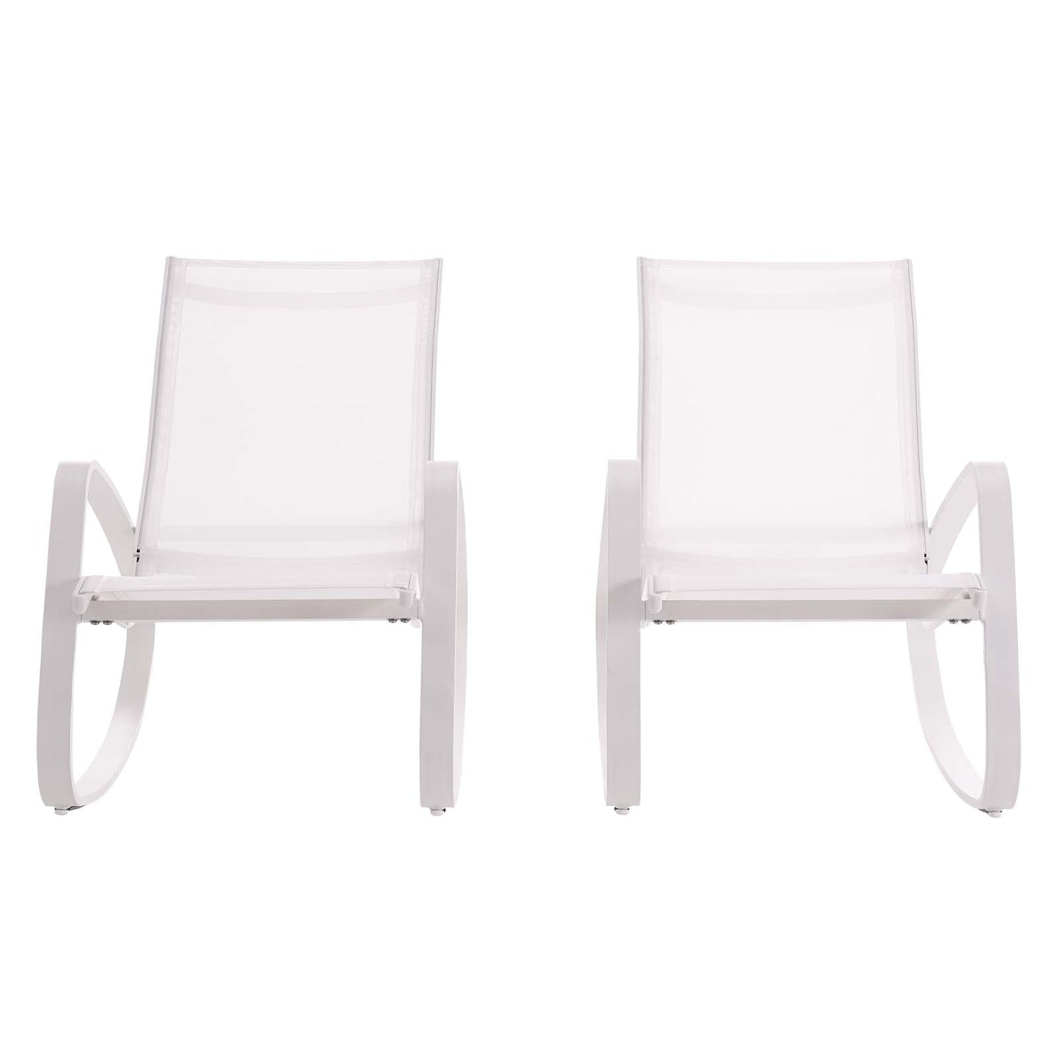 Traveler Rocking Lounge Chair Outdoor Patio Mesh Sling Set of 2 by Modway