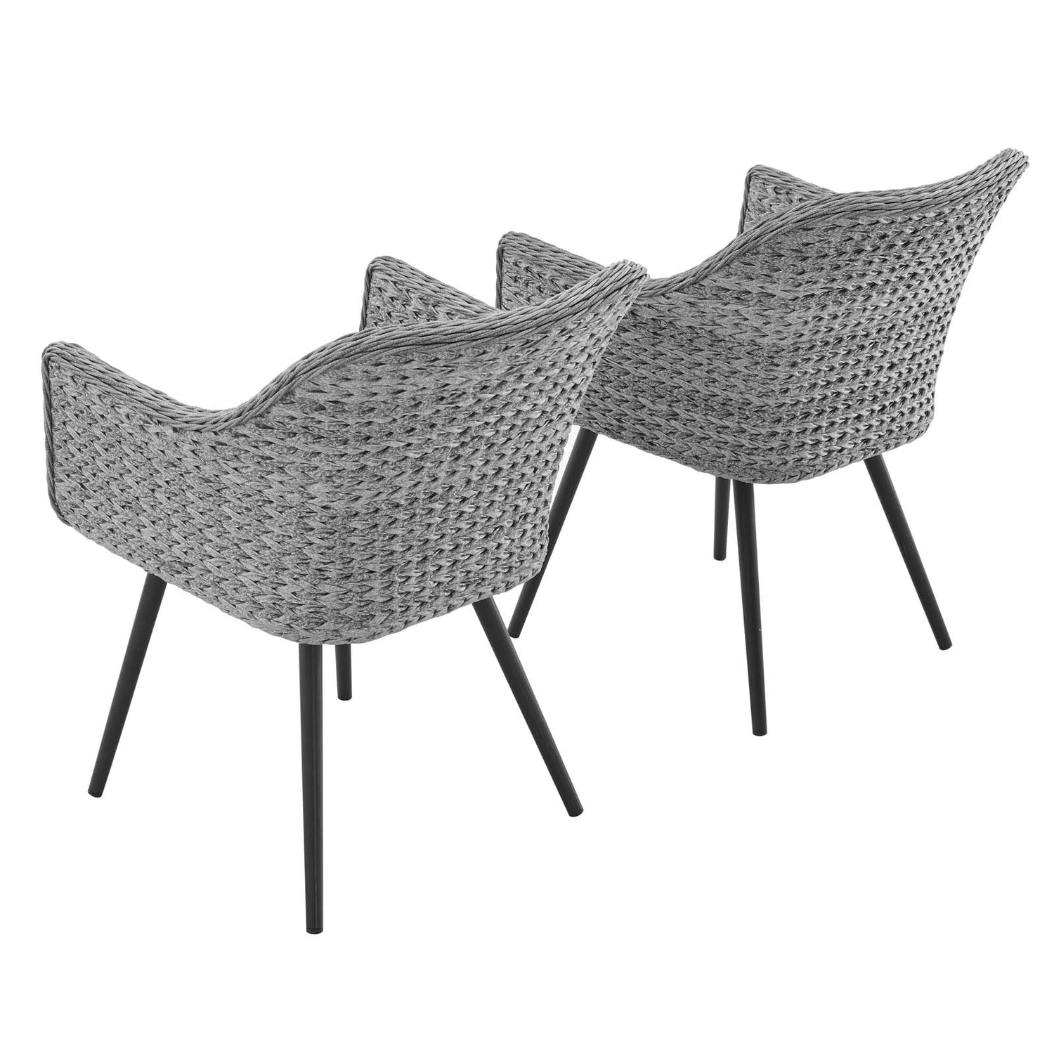 Endeavor Dining Armchair Outdoor Patio Wicker Rattan Set of 2 By HouseBean