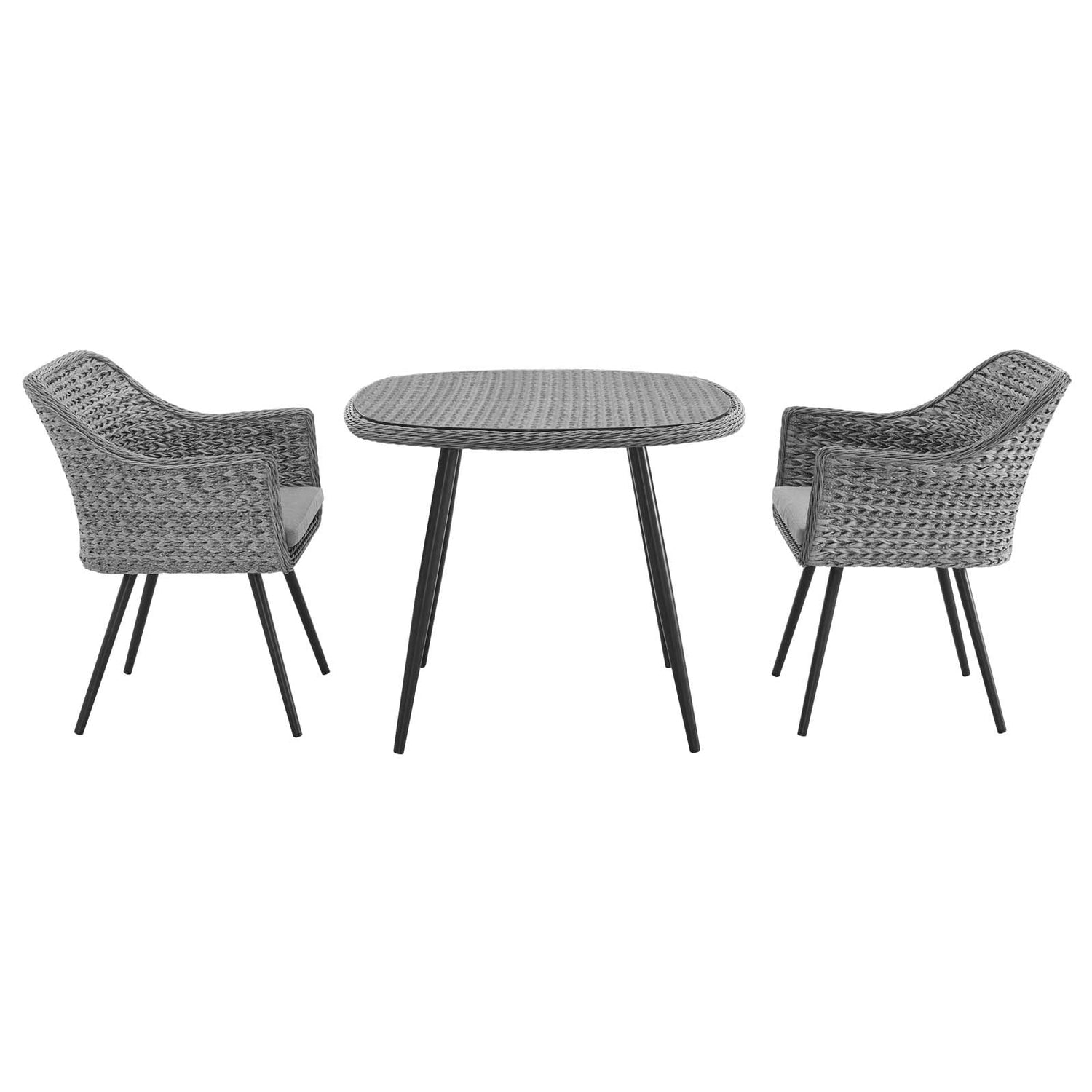 Endeavor 3 Piece Outdoor Patio Wicker Rattan Dining Set By HouseBean