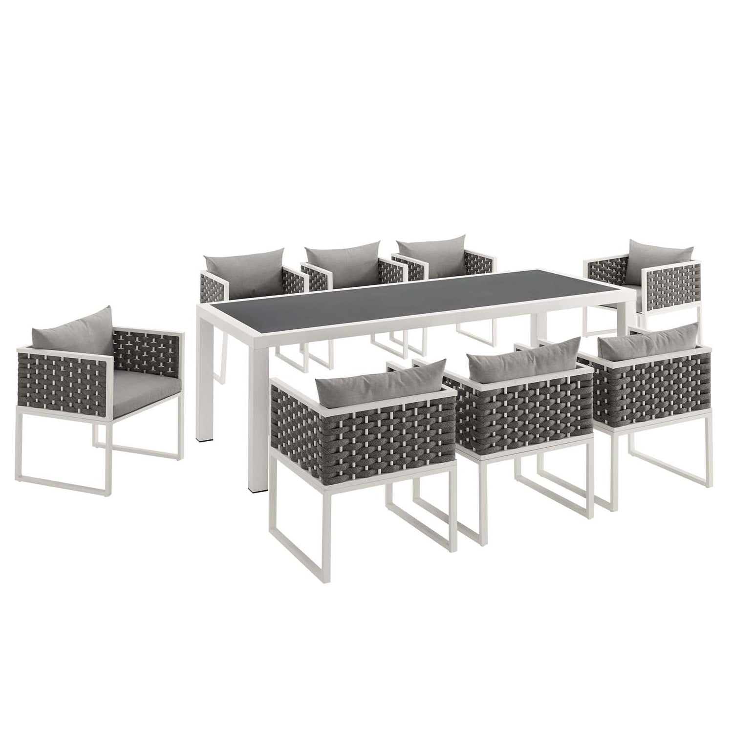 Stance 9 Piece Outdoor Patio Aluminum Dining Set By HouseBean