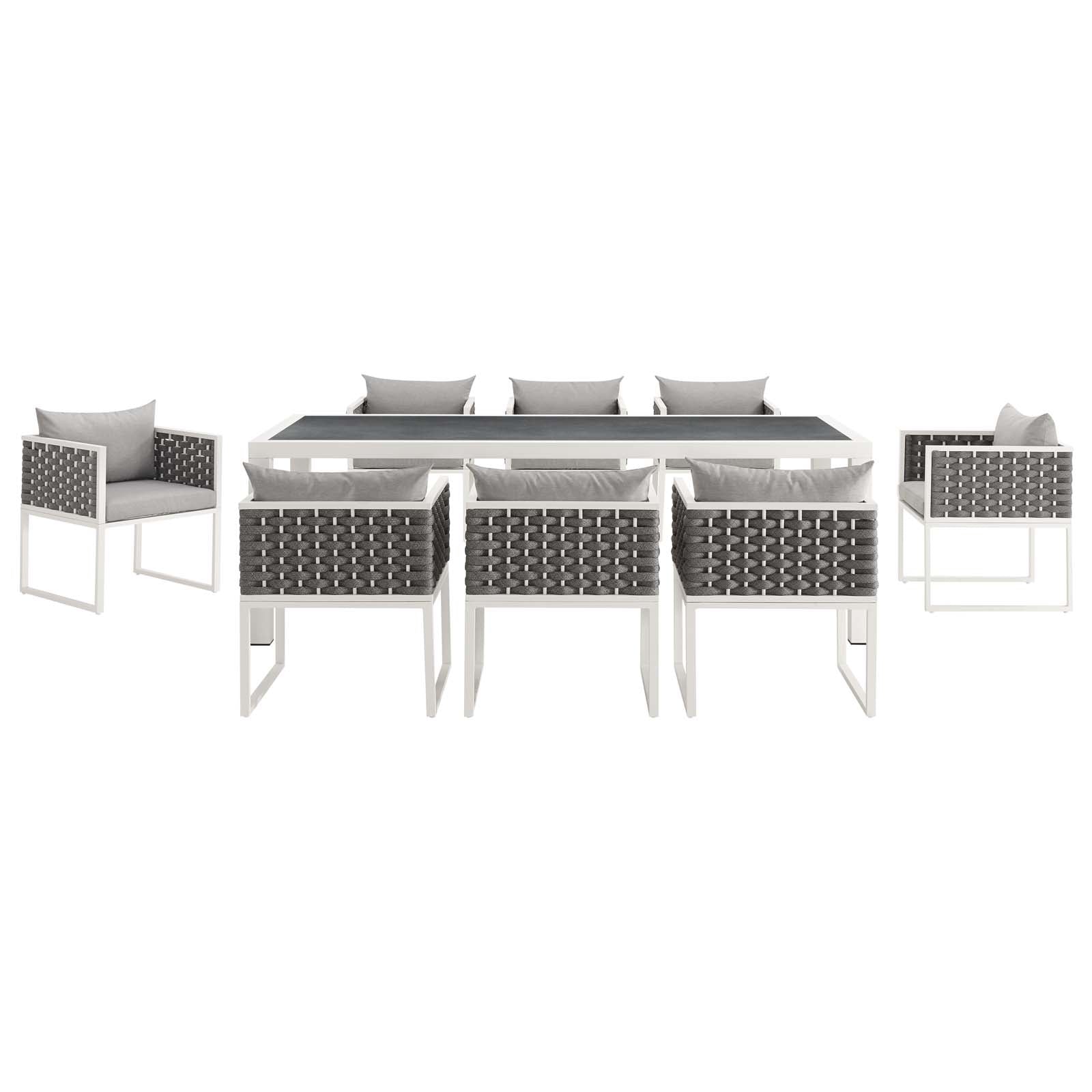 Stance 9 Piece Outdoor Patio Aluminum Dining Set By HouseBean