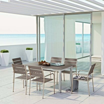 Shore 7 Piece Outdoor Patio Aluminum Dining Set by Modway