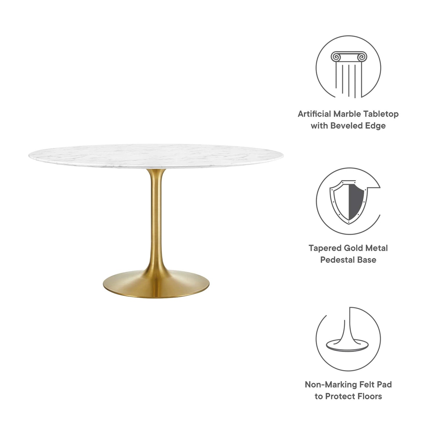 Lippa Round 54&quot; Dining Table by Modway