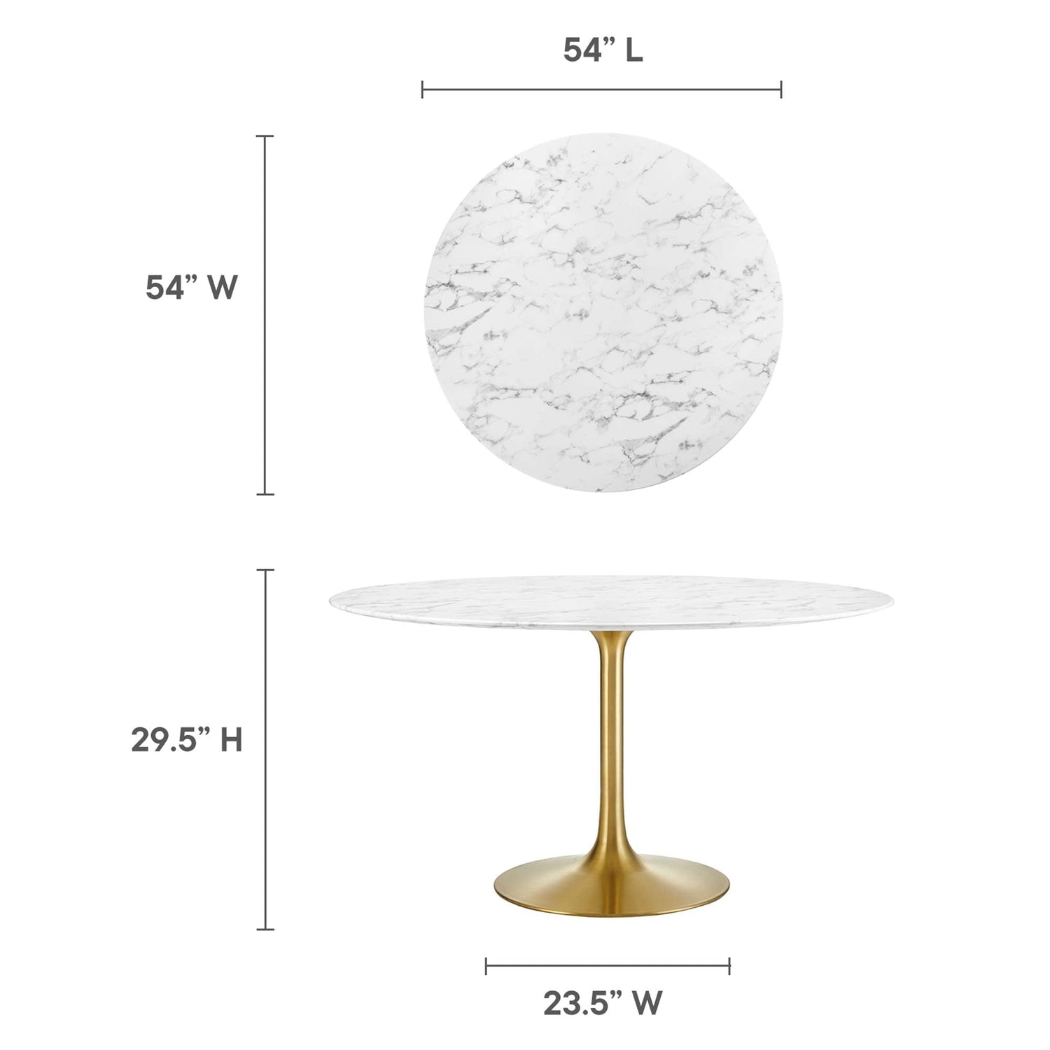 Lippa Round 54&quot; Dining Table by Modway