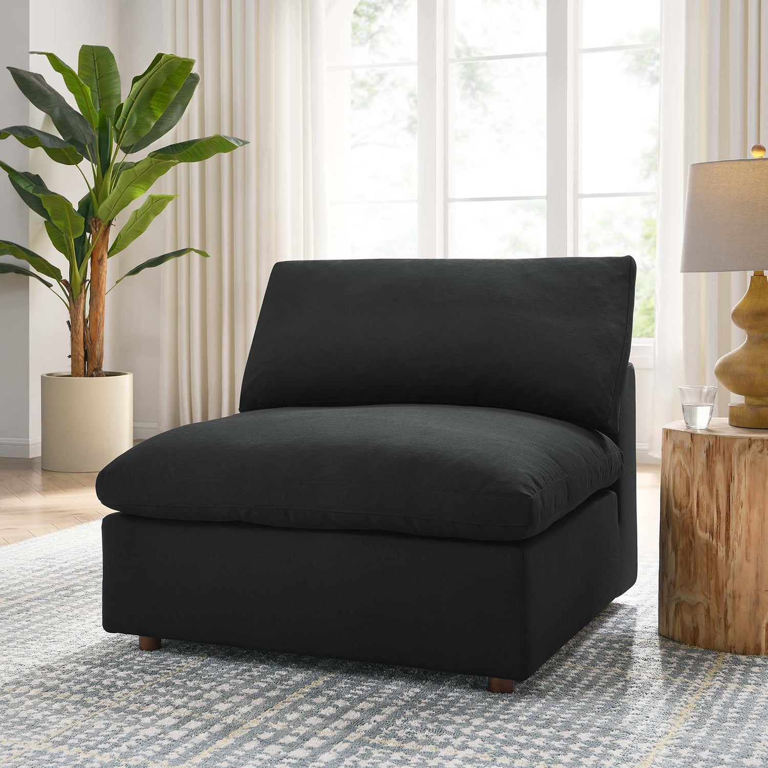 Commix Down Filled Overstuffed Armless Chair By HouseBean