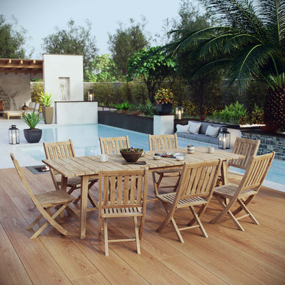 Marina 9 Piece Outdoor Patio Teak Dining Set by Modway