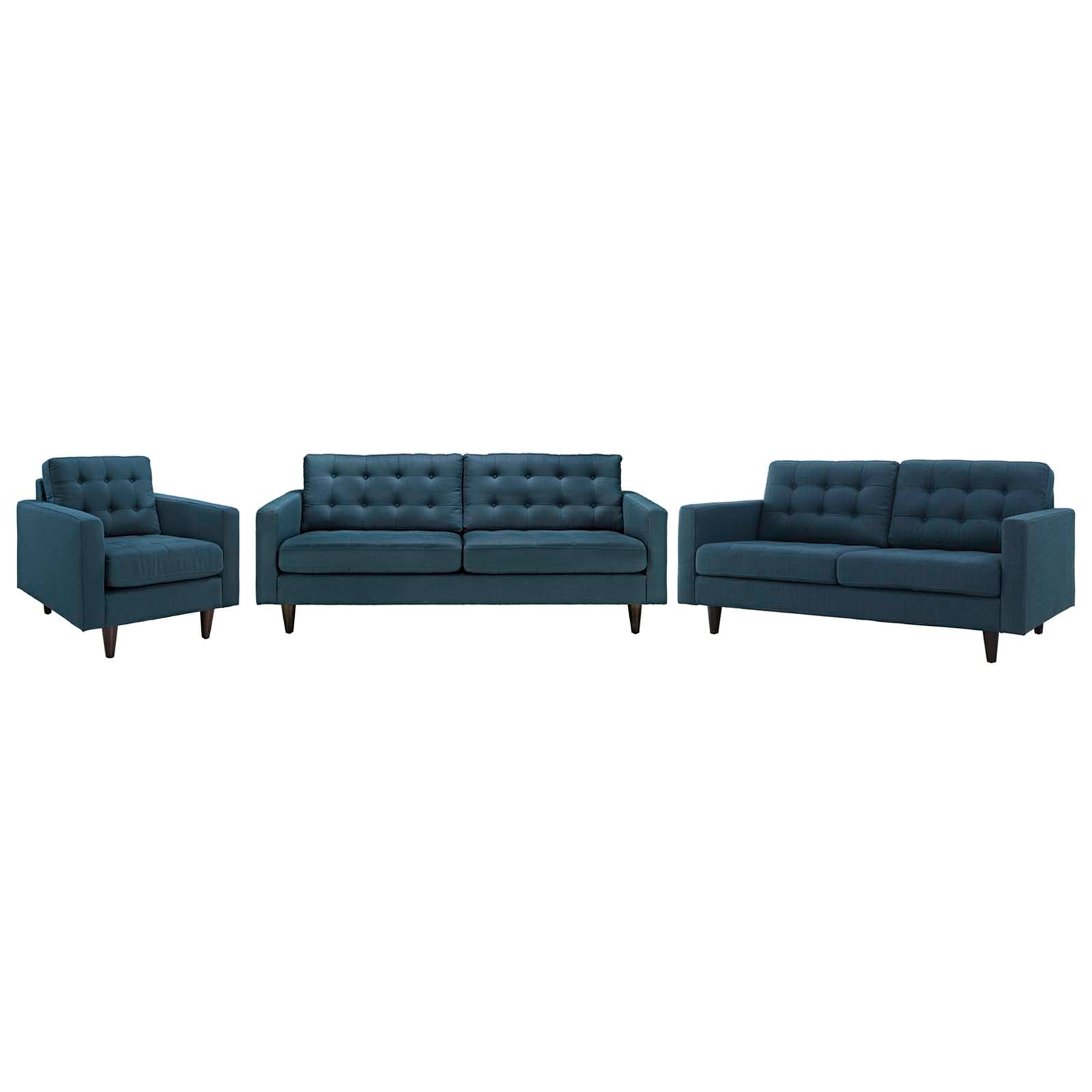 Empress Sofa, Loveseat and Armchair Set of 3 By HouseBean